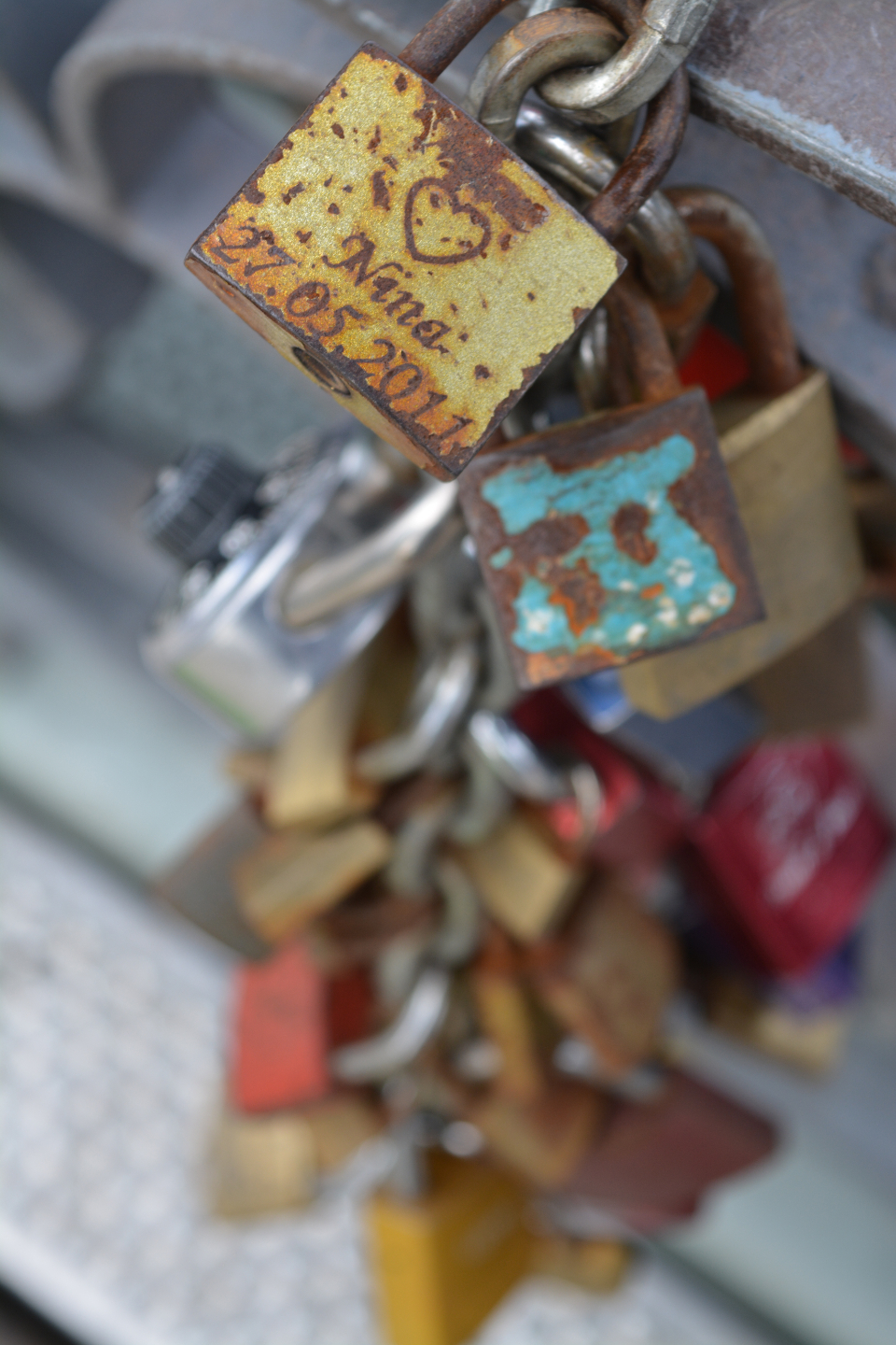 A padlock on a chain