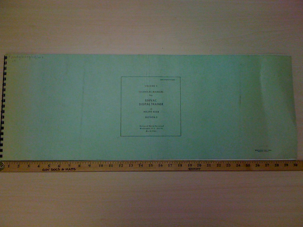 A technical manual for an early digital trainer