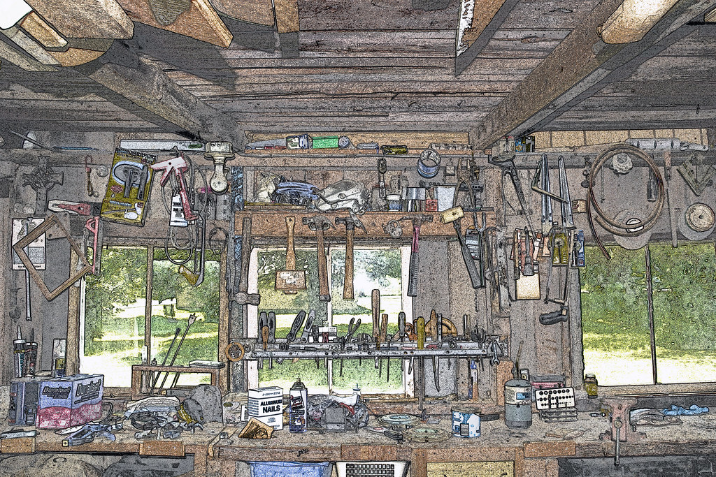 A workshop bench full of practical tools
